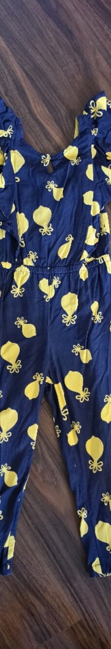 Janie and Jack Navy and Yellow Lemon-Print One-Piece Bodysuit